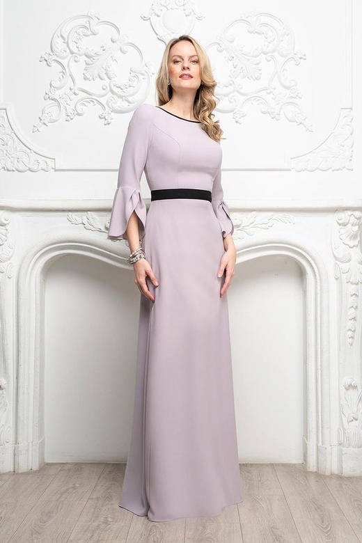 Scoop Neck Long Sleeves Chiffon A-Line Elegant Mother of the Bride Gown