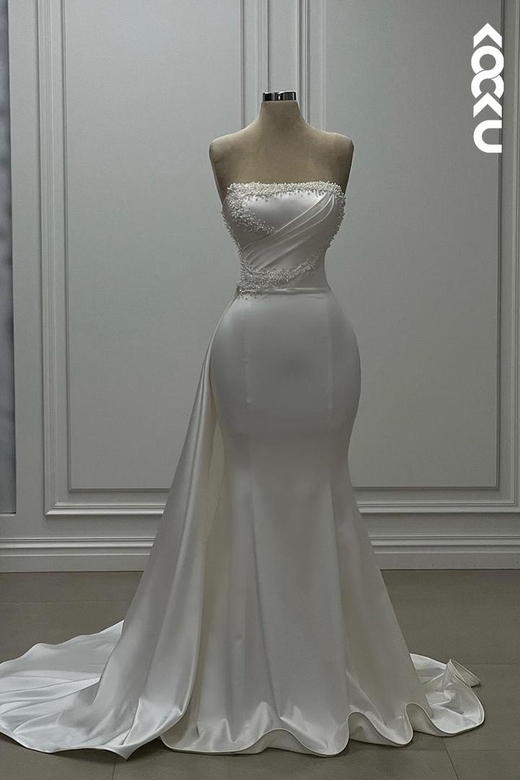 Couture Off-Shoulder Sleeveless Mermaid Beaded Wedding Dress