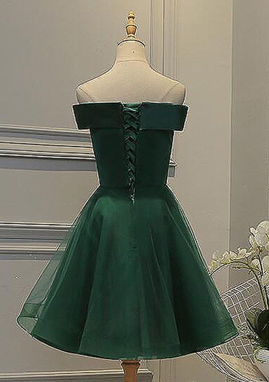 A-Line Square Neckline Sleeveless Tulle Satin Short/Mini Homecoming Gown