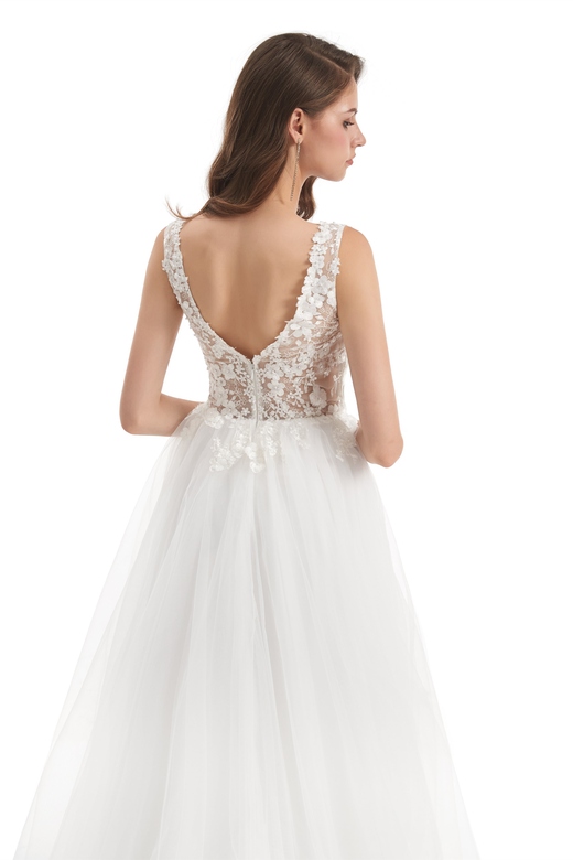 Mermaid V-neck Backless Lace Wedding Dress