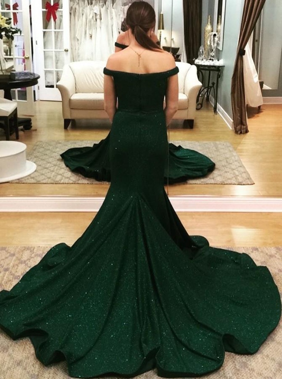 Mermaid Off-the-shoulder Sweetheart Dress, Floor Length Star Evening Gown