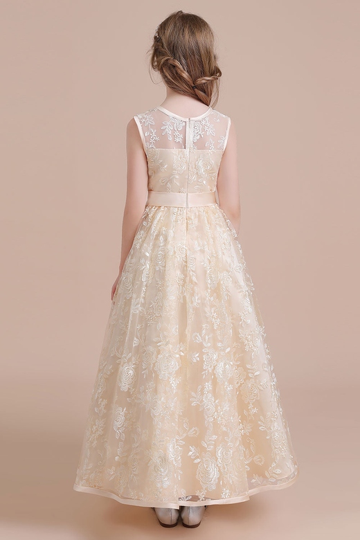 A-Line Amazing Lace Tulle Flower Girl Dress, Dreamy Style