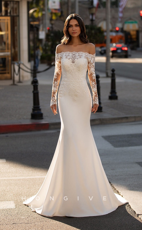 Sheer Cutout Lace Embroidered Wedding Dress with Train