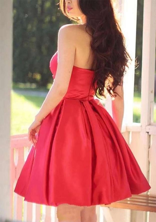 Feminine Ruffles Sleeveless Satin A-Line Mini Homecoming Dress