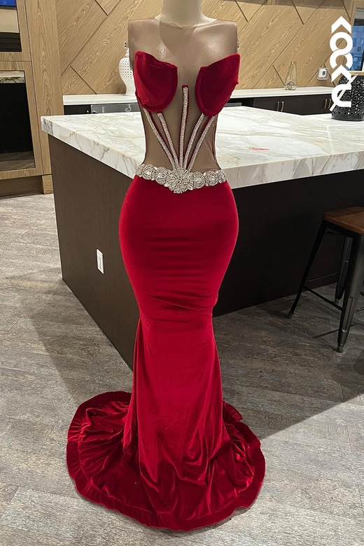 Chic Modern Off-Shoulder Sleeveless Mermaid Prom Dress