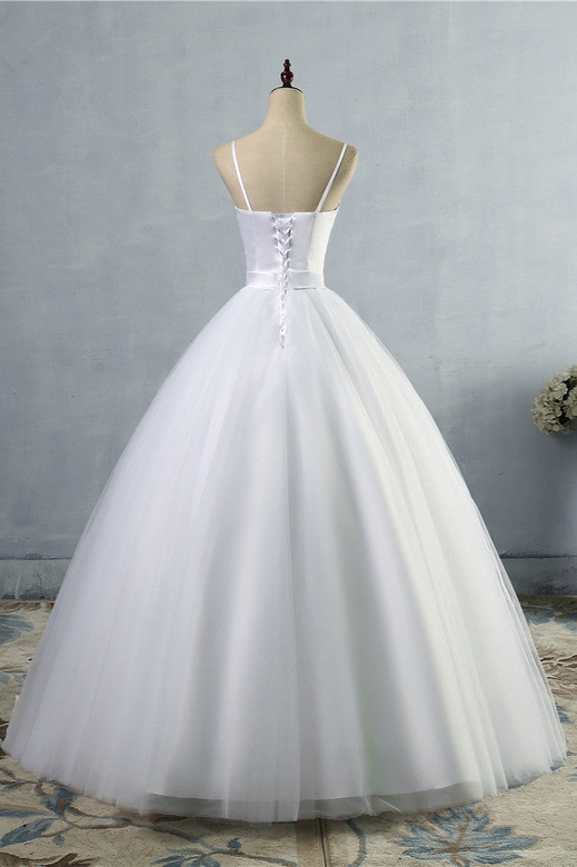 Glamorous Spaghetti Straps Sweetheart Wedding Gown, Sleeveless