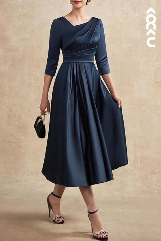 Chic & Modern Elegant Long Sleeves A-Line Mother of the Bride Dress