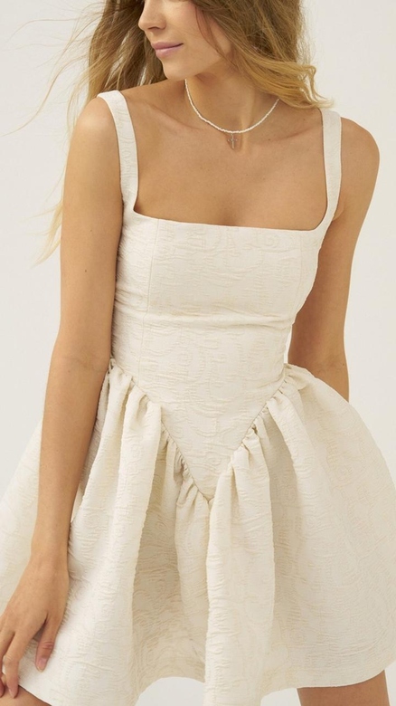 Square Neck Sleeveless Ruched Satin A-Line Mini Homecoming Gown