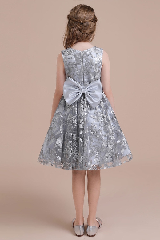 A-Line Chic Bow Tulle Flower Girl Dress, Stylish Choice