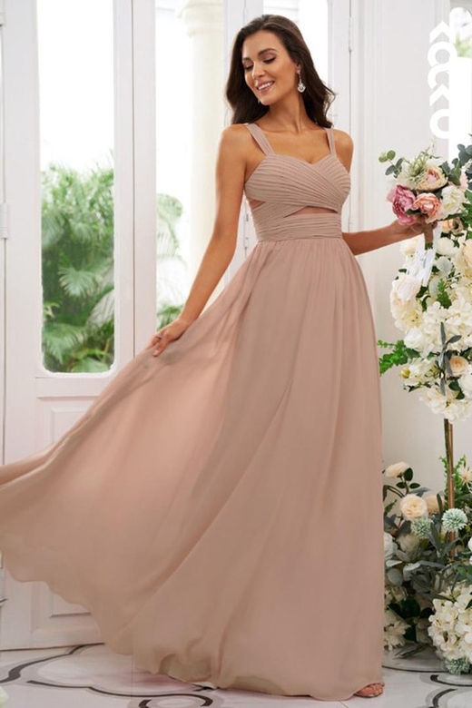 Off-Shoulder Ruched Satin A-Line Long Bridesmaid Dress with Side Slit