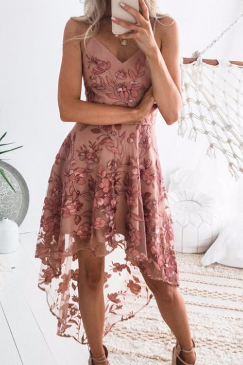 Sexy Lace Patchwork Mid-Calf Dress