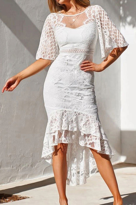 Sexy High Low Mermaid Lace Cocktail Dress for Glamorous Nights