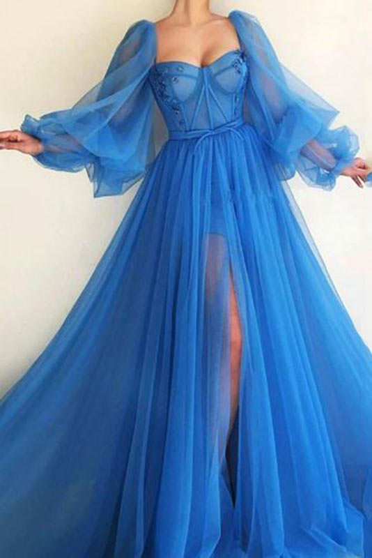 Sexy Tulle Long Sleeve Prom Gown for Stunning Evenings