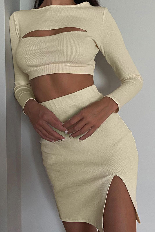 Sexy Cut Out Two Pieces Party Homecoming Dress for Flirty Elegance