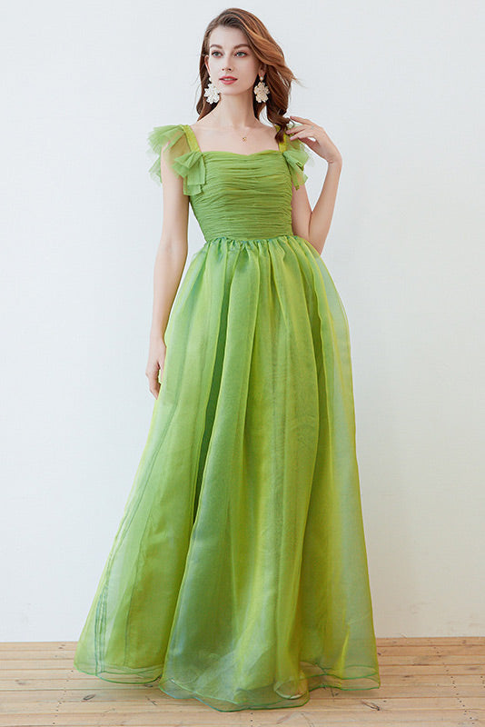 Green A-Line Prom Gown for Fresh Evening Elegance