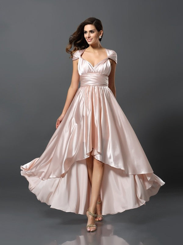 Charming Sleeveless High Low Bridesmaid Dresses in Elegant Style