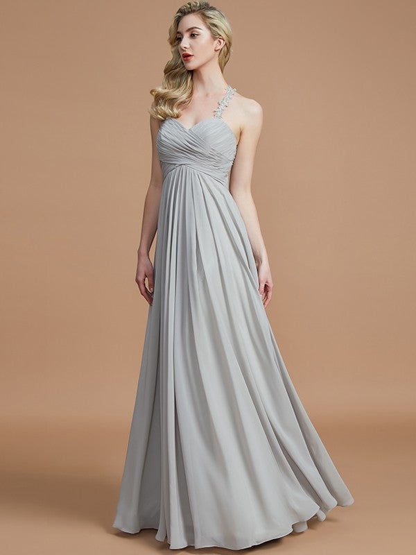 Gorgeous Sweetheart Sleeveless Ruched Chiffon Bridesmaids