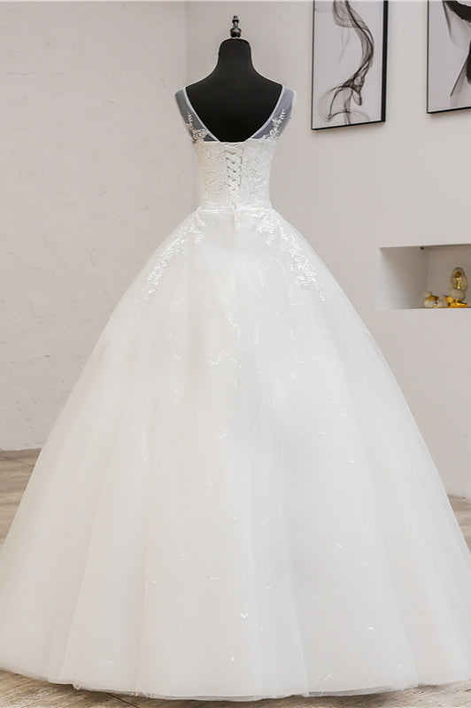 Glamorous Sweetheart Tulle Lace Ball Gown with Appliques