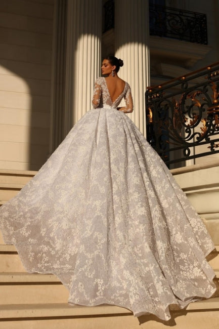 Fabulous Sweetheart Ball Gown, Lace Wedding Dress with Crystals