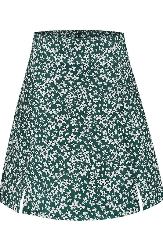 Summer Floral High Waist A-Line Mini Skirt