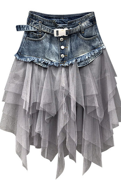 Chic Tulle Ruffle Casual Skirt for Trendy Outfits