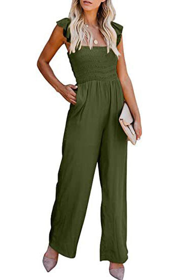 Chic Solid Green Sleeveless Jumpsuit for Women