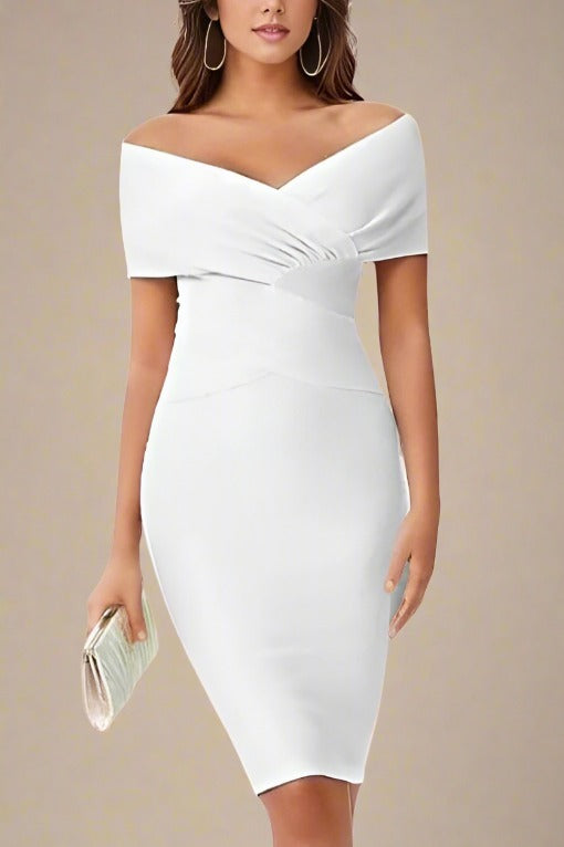 Bea Pearl White Bandage Dress for Women