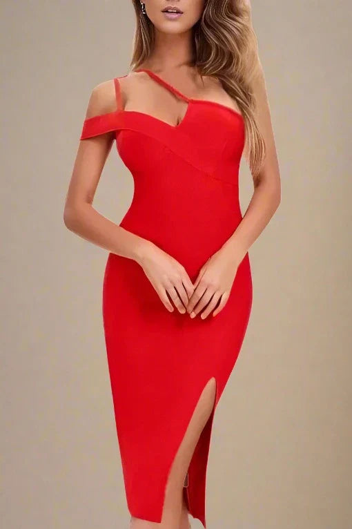 Luna Bodycon Dress in Lipstick Red for a Bold Fashion Choice