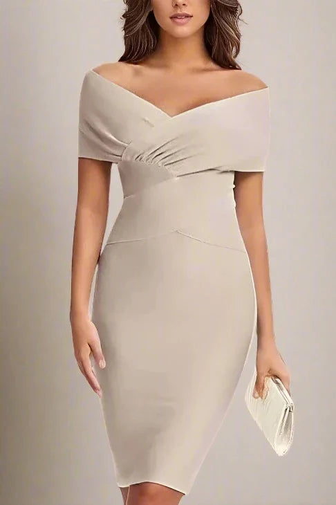 Bea Bandage Dress in Nude for a Subtle and Natural Charm