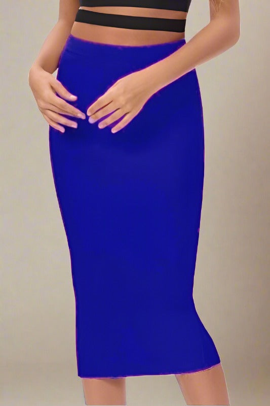 Pencil High Waist Navy Blue Bandage Midi Skirt