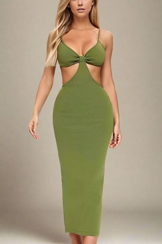 Aria Emerald Green Bodycon Day Maxi Dress