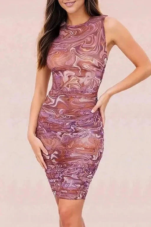 Isla Magenta Pink Bodycon Wrap Mini Dress