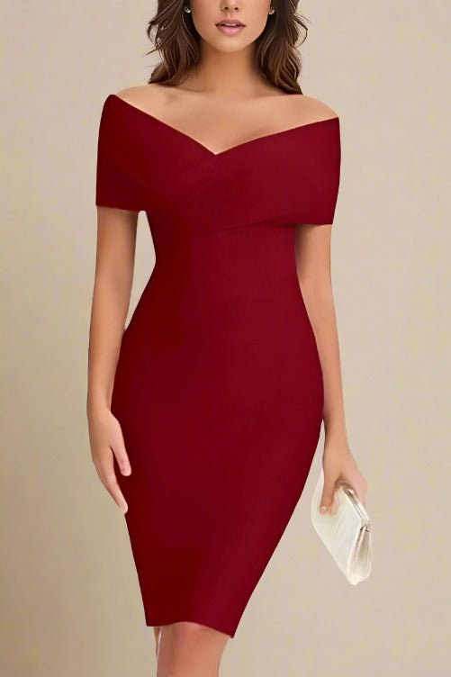 Bea Bandage Dress in Red Wine for a Rich and Luxurious Hue