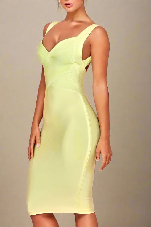 Kyla Bandage Dress in Sun Yellow for a Sunny and Vibrant Appeal