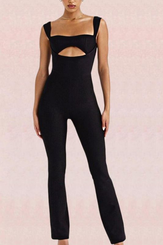 Chloe Bandage Pants Jumpsuit in Classic Black for a Sleek and Stylish All-in-One