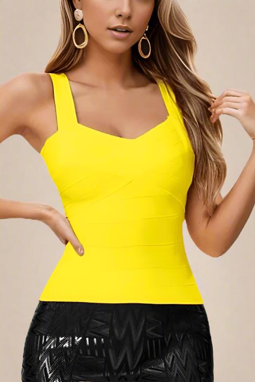 Jay Bandage Top in Sun Yellow for a Bright and Cheerful Vibe