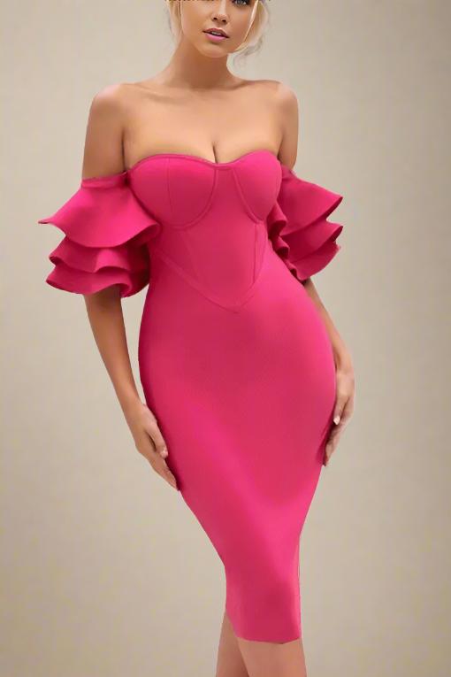 Charlie Bandage Dress in Hot Pink for a Vibrant and Playful Aesthetic